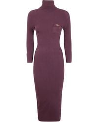 Elisabetta Franchi - Abito A Collo Alto A Coste - Lyst