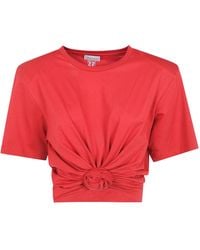Magda Butrym - T-Shirt Cropped Twist T-Shirt - Lyst