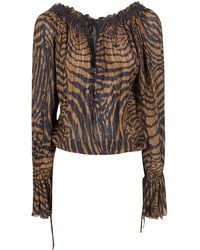 Blumarine - Print Chiffon Top - Lyst
