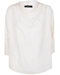 Fabiana Filippi - Enver Satin Short Sleeve Top With Detail - Lyst