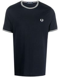 Fred Perry - Embroidered-logo Short-sleeved T-shirt - Lyst