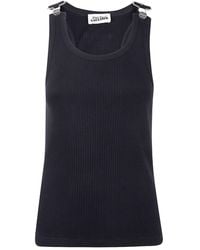Jean Paul Gaultier - Tank Top With Overall Engraved - Lyst