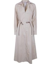 Max Mara - "Pedaggi" Cotton Popeline Midi Dress - Lyst