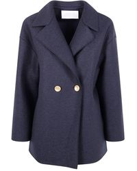 Harris Wharf London - Dropped Shoulder Double Breasted Jacket Pres - Lyst