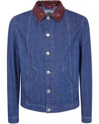 Brunello Cucinelli - Vintage Denim Bomber Jacket - Lyst