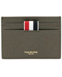 Thom Browne - Single Card Holder In Pebble Grain Leather - Lyst