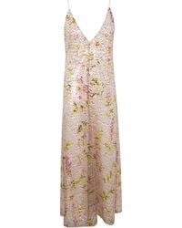 Alberta Ferretti - Printed Sequins Long Dress - Lyst