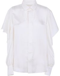 Sacai - Satin X Chiffon Shirt - Lyst