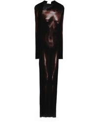 Jean Paul Gaultier - Abito Lungo Con Collo Asimmetrico - Lyst