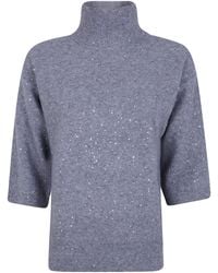 Seventy - Sweater With Pailletes "Mock Neck" - Lyst