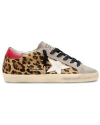 Golden Goose - Super-Star Leopard Sneakers - Lyst