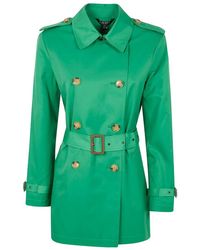 Ralph Lauren - Double Breasted Belted Trench 30" Lined Coat - Lyst