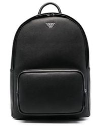 Emporio Armani - Regenerated-leather Backpack With Eagle Pate - Lyst