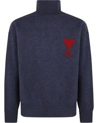 Ami Paris - Sweater Funnel Neck "Quota Ami De Coeur" - Lyst