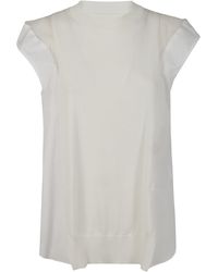 Sacai - Pullover Popeline X Knit - Lyst