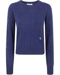 Sporty & Rich - "Src" Cableknit Cashmere Sweater - Lyst