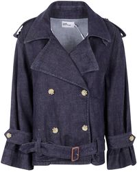 Self-Portrait - Denim Trench Jacket - Lyst