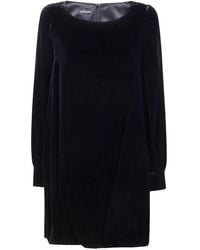 Emporio Armani - Long Sleeve Velvet Dress - Lyst
