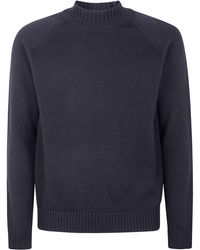 Zanone - Stockinette Stitch Slim Fit Raglan Sleeved Mock Neck Sweater - Lyst