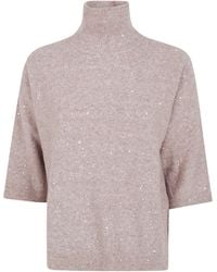 Seventy - Sweater With Pailletes "Mock Neck" - Lyst
