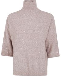 Seventy - Sweater With Pailletes "Mock Neck" - Lyst