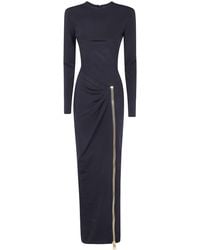 Balmain - Long Slit Dress With Zip - Lyst