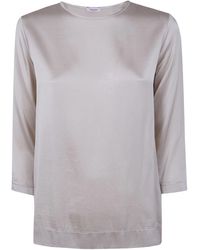 Rossopuro - 3/4 Sleeve Silk Blouse - Lyst