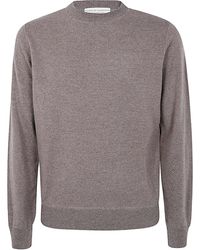 FILIPPO DE LAURENTIIS - Long Sleeves Cashmere Wool Round Neck Sweatshirt - Lyst
