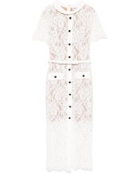 Self-Portrait - Intricate Lace Midi Dress - Lyst