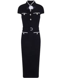 Self-Portrait - Dress Wool Crepe Midi "Aw26.074Mb" - Lyst