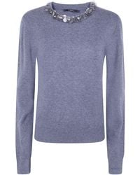 Seventy - Sweater Round Neck "Round Neck Sweater With Appliques" - Lyst