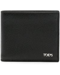 Tod's - Logo-Plaque Pebbled-Leather Wallet - Lyst