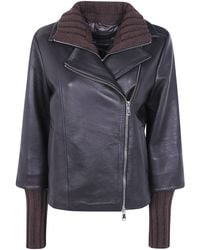The Jackie Leathers - Leather Jacket With Gilet "Gemini" - Lyst