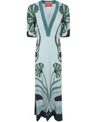 La DoubleJ - Marlene Dietrich Blooming Tulip Placée V-Neck Dress - Lyst