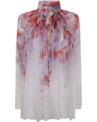 Zimmermann - "Crush" Blouse With Floral Print And Draped Design - Lyst