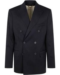 Golden Goose - "Golden M's" Double Breasted Blazer Light Dry Wool Gabard - Lyst