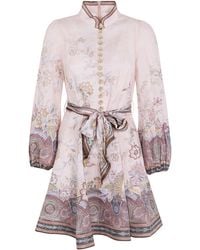 Zimmermann - Alchemy Linen Mini Dress - Lyst