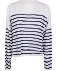 Majestic - Oversized Linen 100 Stripes T-Shirt - Lyst