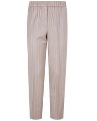 Peserico - Pantaloni Flanell Lurex A Righe Con Vita Elastica - Lyst
