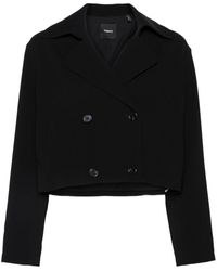 Theory - Crepe Cropped Jacket - Lyst