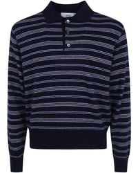 DUNST - Striped Collared Sweater Collared Striped Sweater" - Lyst