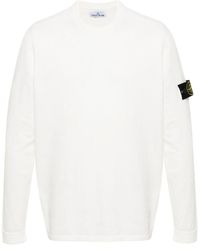 Stone Island - Logo Cotton Sweater - Lyst
