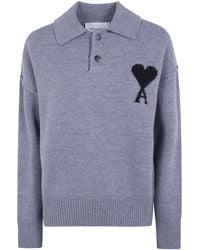 Ami Paris - Polo Sweater Contrasted "Quota Ami De Coeur" - Lyst