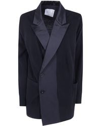 Sacai - Cardigan Suiting X Wool Knit - Lyst