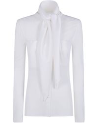 Courreges - Shirt Satin Scarf Collar Jersey - Lyst