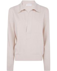 Victoria Beckham - Sweater Merino Wool "Polo Collar Jumper" - Lyst