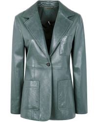 Chloé - Single Button Blazer Leather Jacket - Lyst