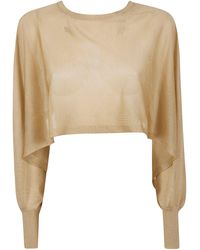 Twinset - Round Neck Cropped Sweater - Lyst