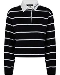 Amiri - Script" Stripe Crop Long Sleeves Polo Shirt - Lyst