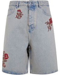Drole de Monsieur - "Dusty Brodé Fleurs" Shorts Jeans - Lyst